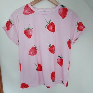 Small Pink Strawberry Tee